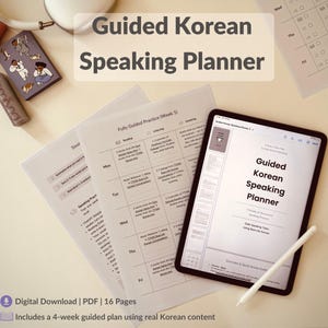 Guided Korean Speaking Planner PDF | Digital Download | Daily Korean Practice for Beginners
