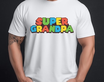 T-shirt superopa, grappig cadeau vader, Vaderdag-T-shirt, casual cadeau voor opa, shirt familiereünie