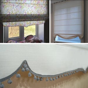 Vintage window scallop valance, boho valance, valance curtains, floral valance, kitchen valance, bathroom valance, curtain valance