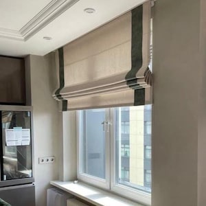 Roman Blinds Trim, Custom Made Roman Shades with Border Trim, Decorative Stripes for Roman Blinds, Blinds with Border