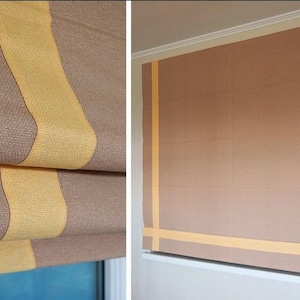 Custom Made Roman Shades with Boarder Trim, Decorative Stripes for Roman Blinds, Custom Design Curtains with Border Strap