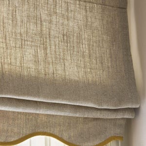 Organic Linen Roman Shades with valance, fabric Roman curtains, roller shades, window curtains customized, home accent window treatment