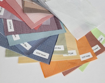 Muestras de persianas romanas de tela en diferentes colores, muestras de cortinas romanas, decoración del hogar