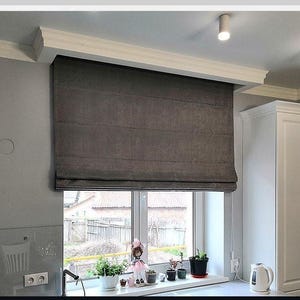 Black Out Fabric Roman Shades, Custom Size Window Shades, Roman Blinds for kitchen, Window Coverings, Window Treatment, Fabric Swatches