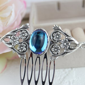 Dragon's breathe Victorian style  Silver plated hair comb