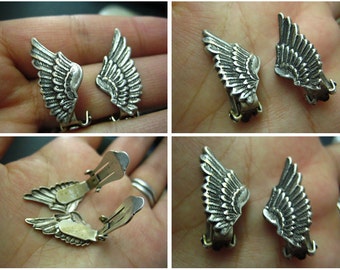 2 PC ox sterling silver plated brass Winged Goddess Warrior Flourishes Stamping