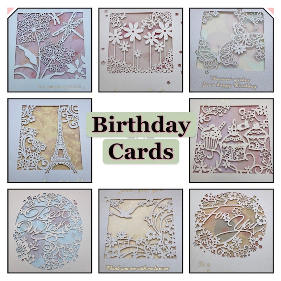 Add a Card with your Gift laser cut birthday cards greeting Etsy