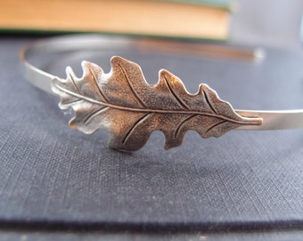 Oak leaf--Victorian style Grecian inspired silver brass headband