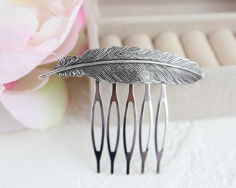 Vintage style  Silver plated hair comb