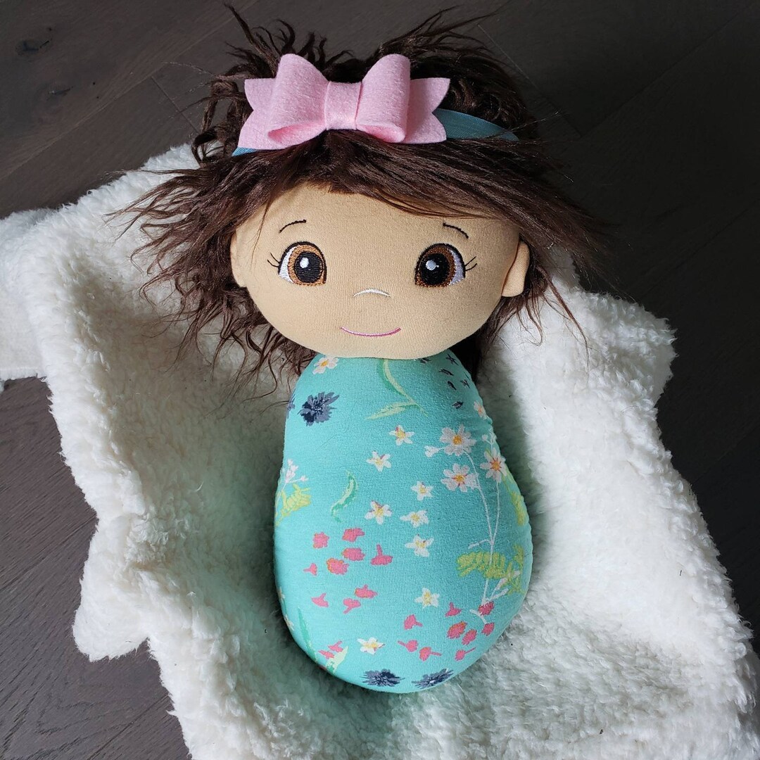 Handmade Waldorf Inspired Cloth Doll, Plush Doll, Swaddle Doll, Baby