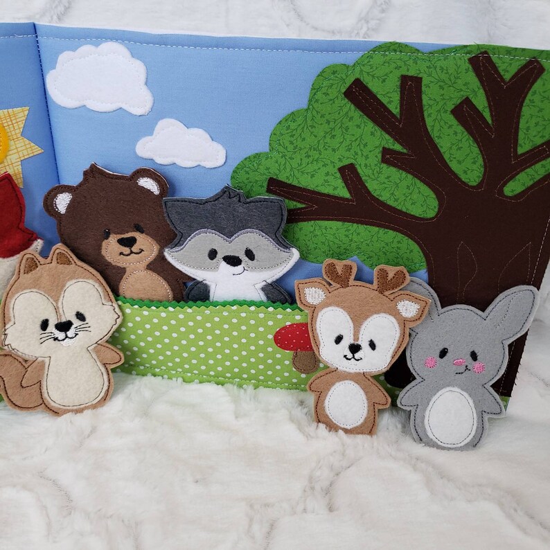 Forest animal quiet book finger puppet book quiet book felt Etsy