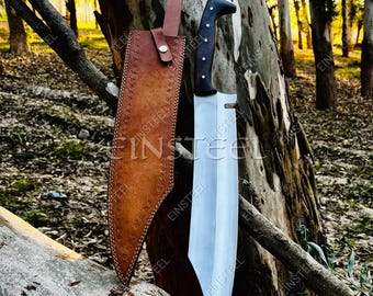 Hand-Forged High Carbon Steel Viking Knife, Full Tang Bushcraft Camping Survival Blade
