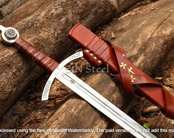 Hand Forged High Carbon Steel Knights Templar Sword | Medieval Faith Keeper Replica, Christmas Gift