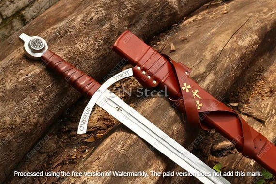 Hand Forged High Carbon Steel Knights Templar Sword | Medieval Faith Keeper Replica, Christmas Gift
