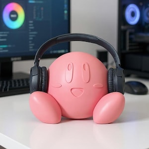 Headphone Holder Kirby | Headset Holder Kirby | Headset Stand Kirby | Headphone Stand Kirby Gifts | Gamer Gifts | Gaming Decor | Desk Decor
