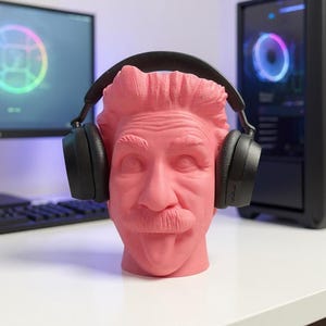 Headphone Holder Einstein | Headset Holder Einstein | Headset Stand Einstein | Headphone Stand | Home Decor | Room Decor | Desk Organizer