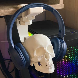 Headphone Holder Skull | Headset Holder | Headset Stand | Headphone Stand | Headphone Hanger | Headset Hanger | Gamer Gifts | Gaming Decor