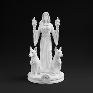 Hecate Statue | Greek Mythology Goddess, Home Mini Altar, Witch Tarot Altar Charm, Witch Decor Gifts, Hekate Pocket Altar, Witchcraft Decor White
