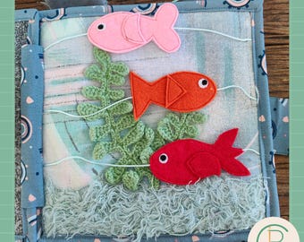 DIY activiteiten boek pagina ‘De Vis’: patroon, pagina-indeling & stap-voor-stap handleiding (NL+EN)