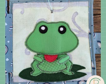 DIY Activiteiten boek pagina 'De Kikker' patroon, pagina-indeling en stapsgewijze handleiding (NL+EN)