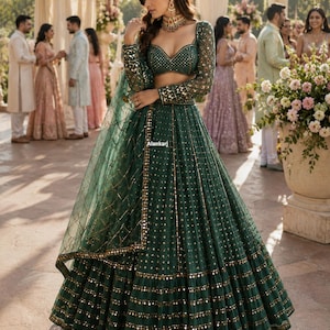 dark green dress for mehndi function Green Mehndi Dresses For Bridesmaids Dark Green Zari Embroidered Georgette Anarkali Suit For Mehndi