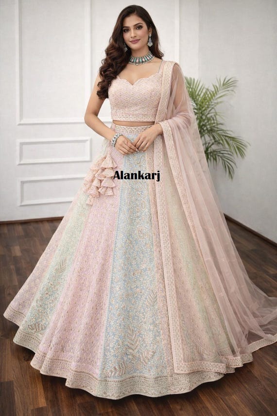 Designer Pastel Lehenga for Wedding, Engagement & Festive Wear