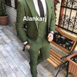 Olive Green Suit for Men's, Wedding Party wear Groom Or Groomsmen Suit