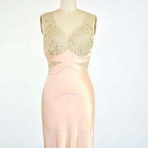 Vintage 1930s Gown Lace Sheer 1930s Bias Gown 1930s Lingerie 1940s Slip Slipdress Slip Dress Wedding Gown Bride image 8
