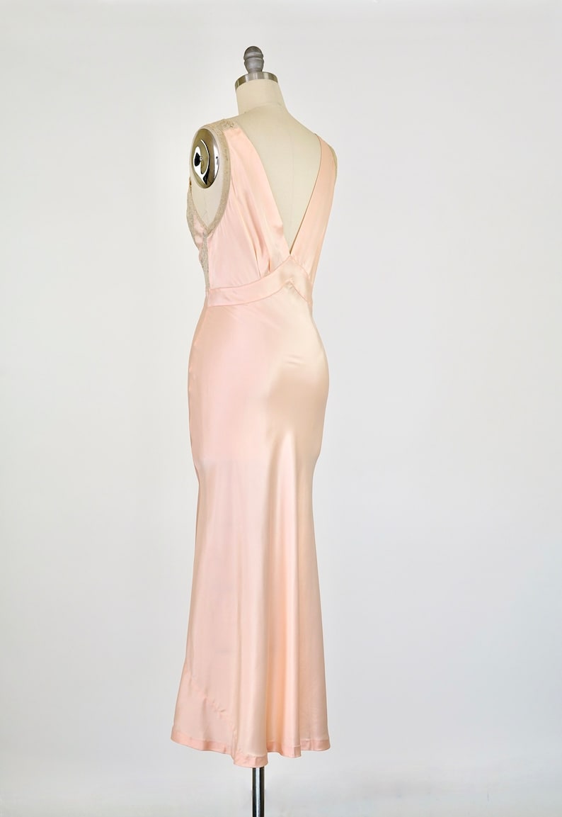 Vintage 1930s Gown Lace Sheer 1930s Bias Gown 1930s Lingerie 1940s Slip Slipdress Slip Dress Wedding Gown Bride image 10