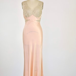 Vintage 1930s Gown Lace Sheer 1930s Bias Gown 1930s Lingerie 1940s Slip Slipdress Slip Dress Wedding Gown Bride image 4