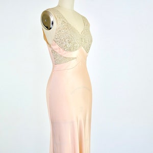 Vintage 1930s Gown Lace Sheer 1930s Bias Gown 1930s Lingerie 1940s Slip Slipdress Slip Dress Wedding Gown Bride image 2