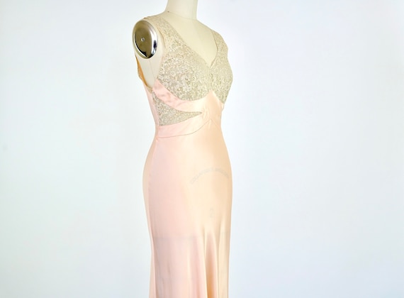 Vintage 1930s Gown Lace Sheer 1930s Bias Gown 193… - image 2