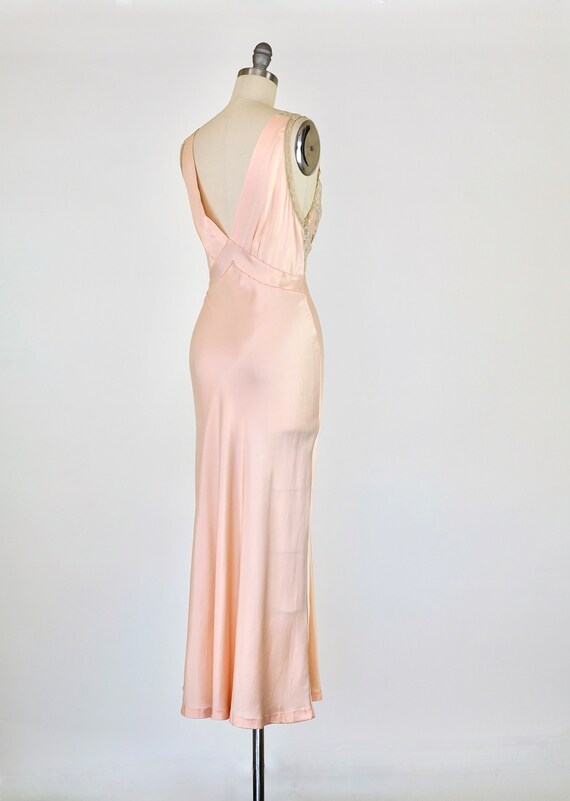 1930s vintage Nightgown slip dress, sheer sultry black night dress, bias cut with lace main image 1