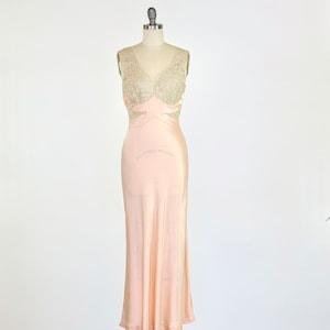 Vintage 1930s Gown Lace Sheer 1930s Bias Gown 1930s Lingerie 1940s Slip Slipdress Slip Dress Wedding Gown Bride image 6