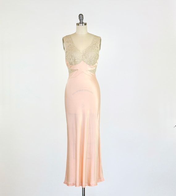 Vintage 1930s Gown Lace Sheer 1930s Bias Gown 193… - image 6