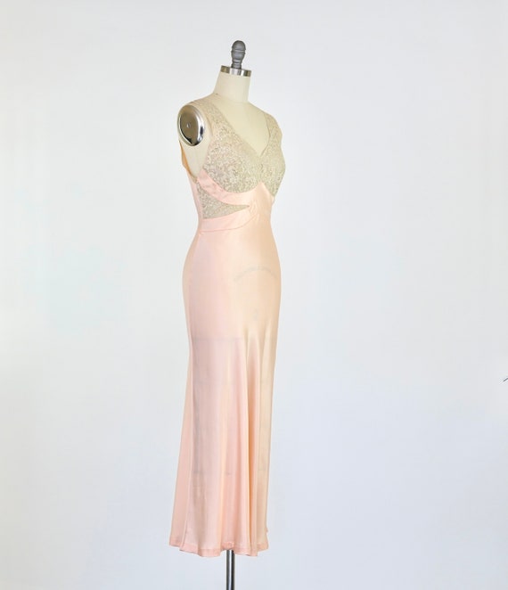 Vintage 1930s Gown Lace Sheer 1930s Bias Gown 193… - image 7