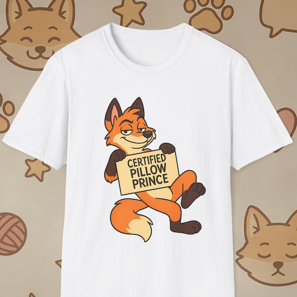 Anthro Fuchs T-Shirt | Nachtwäsche Grafik | Fandom Bekleidung | “Zertifizierter Kissenprinz”