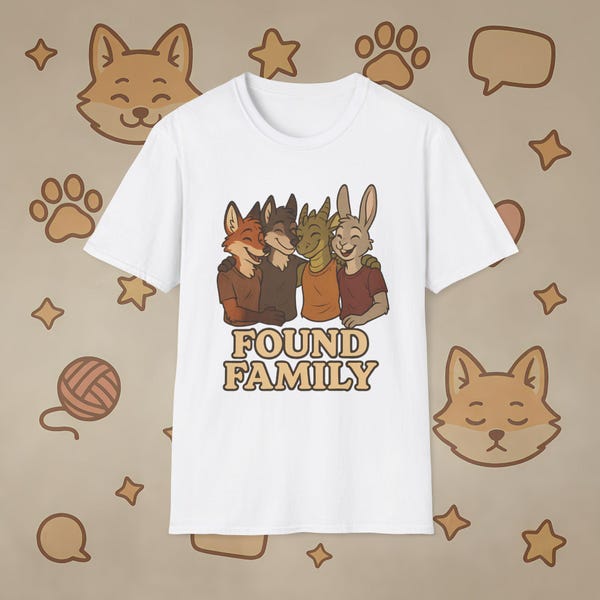 Pelziges Fandom T-Shirt, Anthro Fuchs Wolf Drache Hase Freundschaft