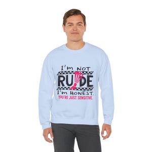 Embroidered Funny Crewneck Sweatshirt: Unisex Cotton-Blend Statement Apparel