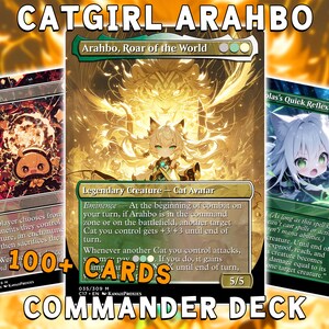 Deck MTG Chibi Catgirl - Arahbo EDH | Le rugissement compétitif du monde | Plus de 100 cartes personnalisées premium