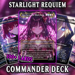Baraja proxy personalizada de MTG Commander: temática del anime Oshi no Ko | Más de 100 tarjetas EDH | Réquiem de la luz de las estrellas