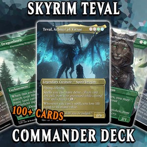 Skyrim NOUVEAU Deck MTG - Teval EDH | Croisière au trésor premium | Plus de 100 cartes personnalisées