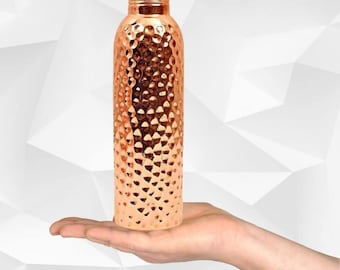 Pure Ayurvedic COPPER WATER BOTTLE -  hammered design
