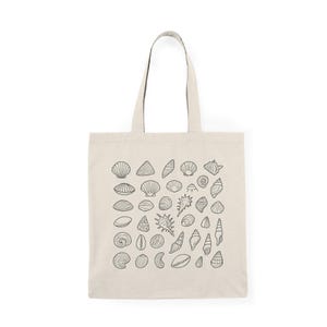 Coastal Shells Tote Bag, Beach Bag, Seashell Tote Bag, Coastal bag, Shell tote, Shopping Tote, Gift for Ocean Lovers, Sustainable Essentials