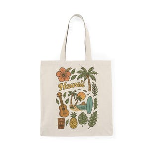 Hawaiian Tote Bag, Beach Bag, Beach Bag, Purse, Summer Tote, Eco-Friendly Shopper, Summer Vibes, Travel Essential, Gift for Her