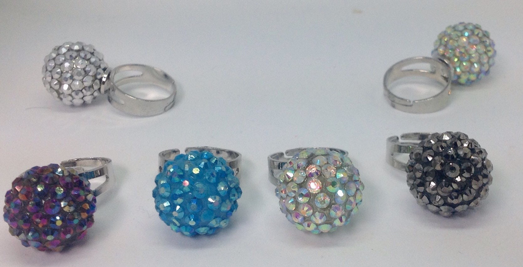 Shamballa Ring Disco Ball Ring Rhinestone Shamballa Ring Etsy