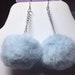 Pom Pom Earrings/Baby Blue Pink White Black Gray Purple/Pom Pom Earrings/Fur Ball Pom Pom Earrings/Harajuku Fashion/Kawaii-Pastel/Larme Kei