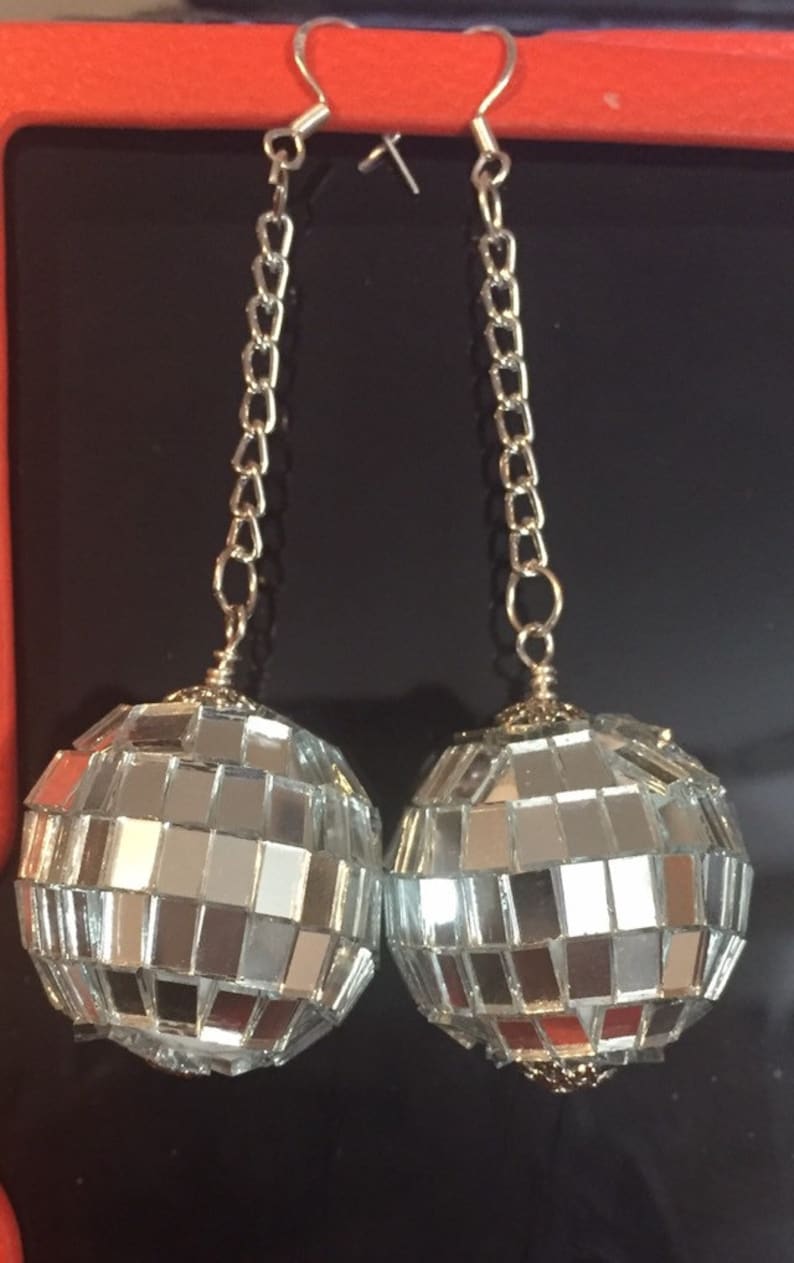 DISCO BALL earrings/Disco Diva/Mirrored Disco Etsy
