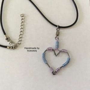 Handmade Fish Hook Heart Necklace: Wire Wrapped Pendant
