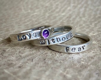 Love Without Fear Stackable Power Rings